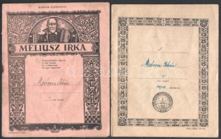 1937/38 2 db régi iskolai füzetek (Kalász Irka és Méliusz Irka)