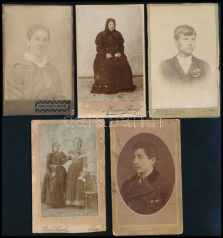 5db Kabinet fotók 10x7 cm