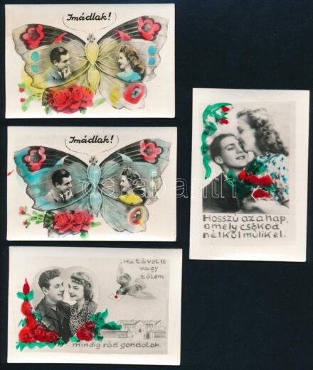4 db szerelmes témájú fotó 10x6 cm