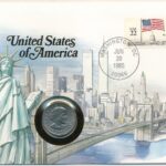 Amerikai Egyesült Államok 1979. 1$ Cu-Ni 'Susan B. Anthony' boríték bélyeggel és bélyegzéssel, német nyelvű ismertetővel T:1- USA 1979. 1 Dollar Cu-Ni 'Susan B. Anthony' envelope with stamp and cancellation, with German language