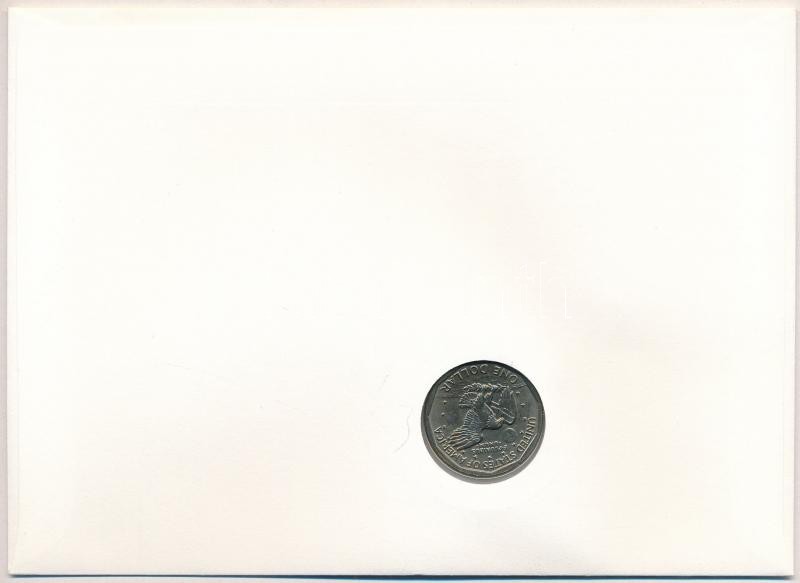 Amerikai Egyesült Államok 1979. 1$ Cu-Ni 'Susan B. Anthony' boríték bélyeggel és bélyegzéssel, német nyelvű ismertetővel T:1- USA 1979. 1 Dollar Cu-Ni 'Susan B. Anthony' envelope with stamp and cancellation, with German language - Image 2