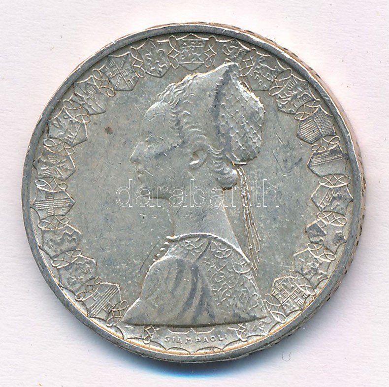 Olaszország 1964R 500L Ag 'Kolumbusz hajói' T:2 patina, karc Italy 1964R 500 Lire Ag 'Columbus' Ships' C:XF patina, scratch Krause KM#98