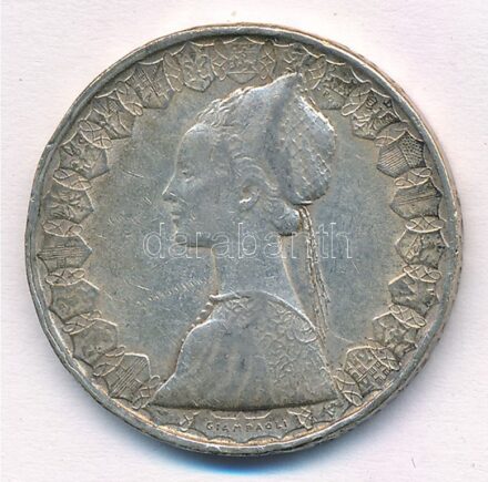 Olaszország 1958R 500L Ag 'Kolumbusz hajói' T:2 patina, karc Italy 1958R 500 Lire Ag 'Columbus' Ships' C:XF patina, scratch Krause KM#98