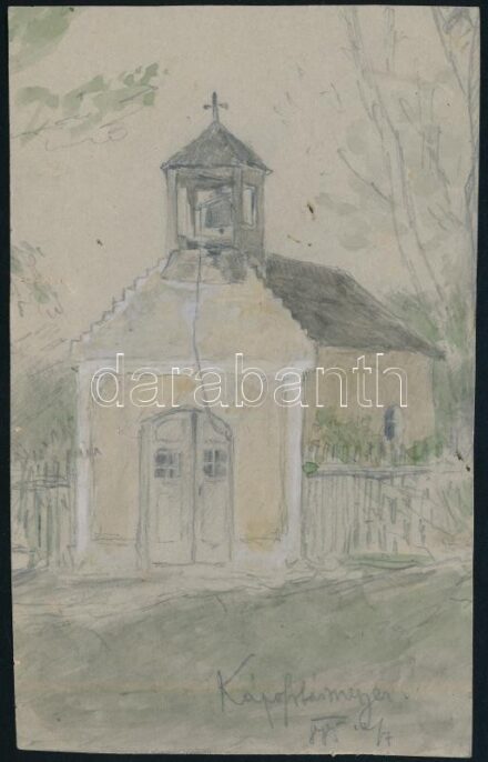 Kézdi Kovács László (1864-1942): Káposztásmegyer, 1885. Akvarell, ceruza, papír. Jelzés nélkül, Kézdi Kovács László autográf feliratával és datálásával jobbra lent. Proveniencia: Kézdi-Kovács László hagyatéka. Lapszéli