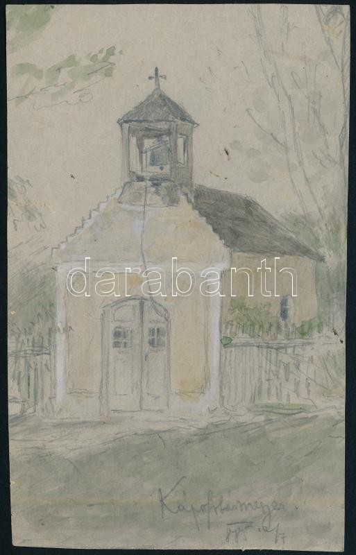 Kézdi Kovács László (1864-1942): Káposztásmegyer, 1885. Akvarell, ceruza, papír. Jelzés nélkül, Kézdi Kovács László autográf feliratával és datálásával jobbra lent. Proveniencia: Kézdi-Kovács László hagyatéka. Lapszéli