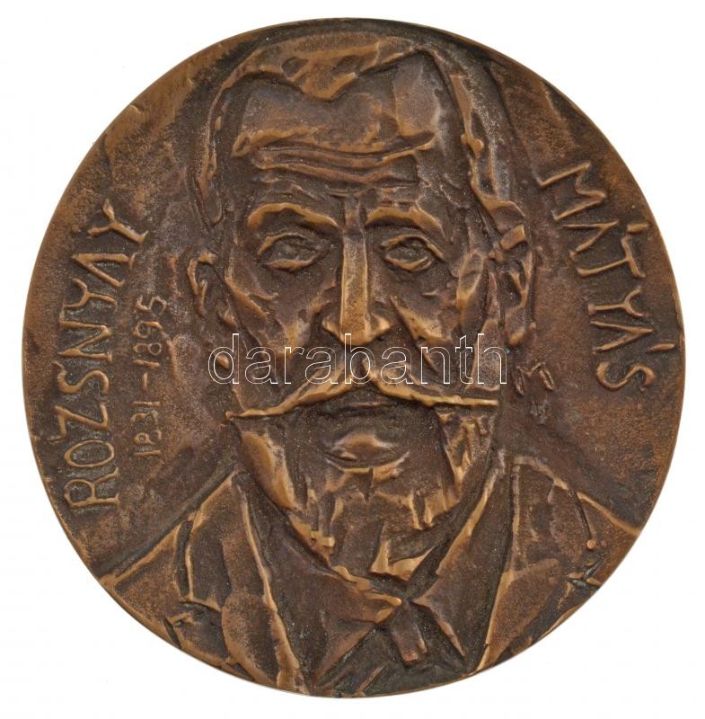 Mladonyiczky Béla (1936-1995) 1968. 'Rozsnyay Mátyás 1831-1895' egyoldalas, öntött bronz plakett (91mm) T:1-