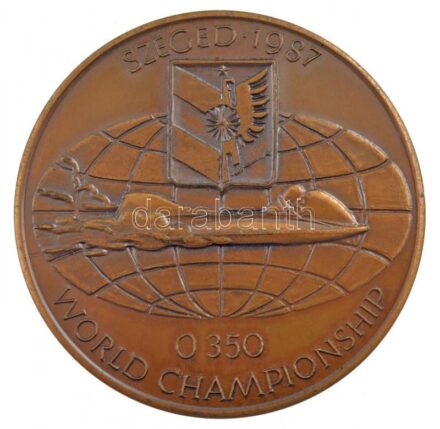 1987. 'Szeged 1987 - 0 350 World Championship' egyoldalas bronz emlékérem (60mm) T:1- ph