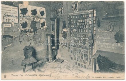 1905 Heidelberg, Carcer (Karzer) der Universität / detention room of the university, interior (wet damage)