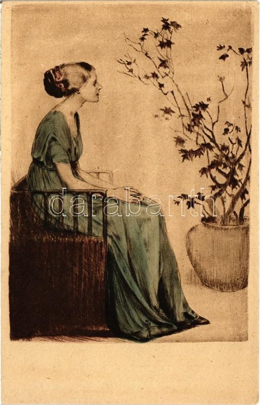 Dame mit Vase. 97/848. s: Hela Peters (EK)