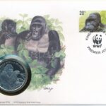 Kongói Demokratikus Köztársaság DN (1991) 'A Világ Vadvédelmi Alap (WWF) 30. évfordulója - Gorilla Beringei Graueri (Keleti síkvidéki gorilla)' kétoldalas Cu-Ni emlékérem érmés borítékban, bélyeggel és bélyegzéssel, német
