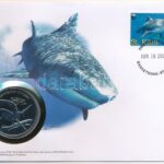 Kelet-Karibi Államok / St. Kitts DN (1991) 'A Világ Vadvédelmi Alap (WWF) 30. évfordulója - Galeocerdo Cuvieri (Tigriscápa)' kétoldalas Cu-Ni emlékérem érmés borítékban, bélyeggel és bélyegzéssel, német nyelvű ismertetővel T:PP