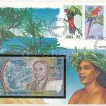 Szamoa ~1990. 2T felbélyegzett borítékban, bélyegzéssel T:I Samoa ~1990. 2 Tala in envelope with stamp and cancellation C:UNC
