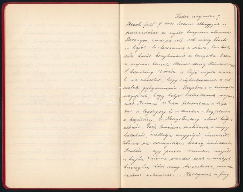 cca 1930 Hajózással kapcsolatos tétel: Hajós naplója, fejléces levélpapír, nyomtatványok - Image 3