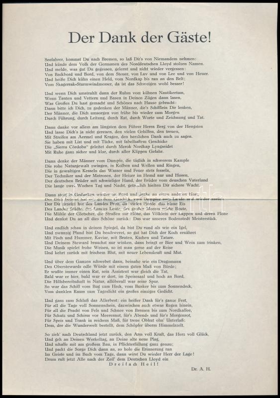 cca 1930 Hajózással kapcsolatos tétel: Hajós naplója, fejléces levélpapír, nyomtatványok - Image 4