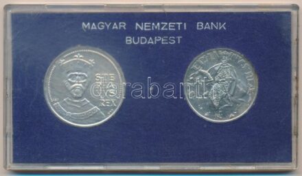 1972. 50Ft Ag + 100Ft Ag 'Szent István' kissé sérült plasztik tokban T:1 patina Adamo EM38, EM39