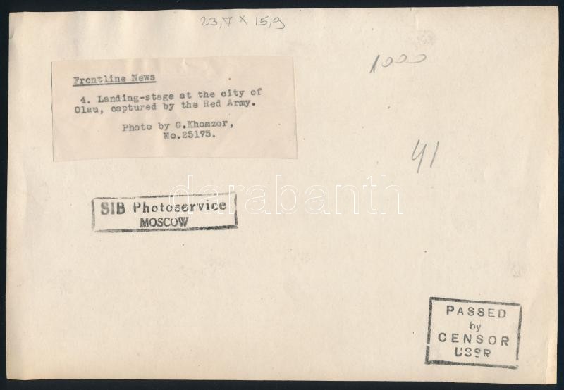 1945 Olau német kikötő a Werner és Bismarck hajókkal, a Vörös Hadsereg elfoglalta. Orosz propaganda fotó 24x16 cm - Image 2