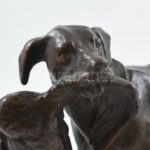 Markup Béla (1873-1945): Vadász kutya. Öntött, patinázott bronz, jelzett, öntödejel, hibátlan, m: 22cm, h: 28 cm - Image 4