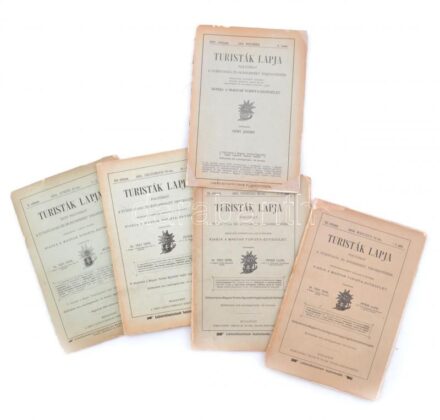 1894-1914 Turisták Lapja 5 db száma, vegyes, kissé sérült állapotban