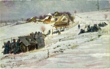 Weltkrieg 1914-1916. Gebirgsgeschütze in Serbien / Novi razdeljivi gorski topovi v Serbiji / Osztrák-magyar katonák Szerbiában / WWI K.u.k. military trench in Serbia. Kilophot K. 2849. 1916. (EK)