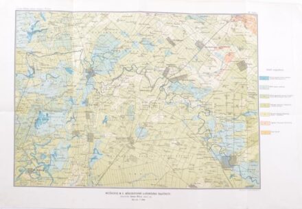 cca 1900-1910 Mezőhegyes m. k. ménesbirtoknak és környékének talajtérképe. Felvette: Inkey Béla. A M. Kir. Földtani Intézet Évkönyve XI. köt. XV. tábla. 1 : 75.000. Bp., Grund V. utódai, szélén néhány kis szakadással, 64x44,5 cm