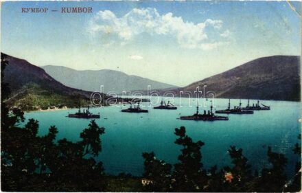 Kumbor, Osztrák-Magyar Haditengerészet rombolói a kikötőben / K.u.K. Kriegsmarine Zerstörer / Austro-Hungarian Navy destroyers at the port (EK)