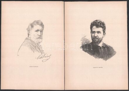 cca 1910 össz. 21 db portré neves magyar festőművészekről és szobrászokról: Lotz Károly, Feszty Árpád, Karlovszky Bertalan, Böhm Pál, Bihari Sándor, Margitay Tihamér, Strobl Alajos stb. Nyomat, papír. 28x20 cm