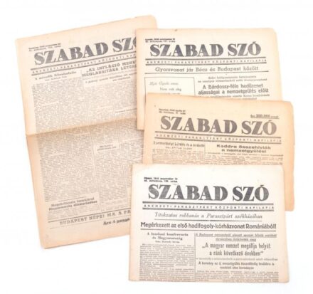 1945-1946 A Szabad Szó c. újság 4 db száma