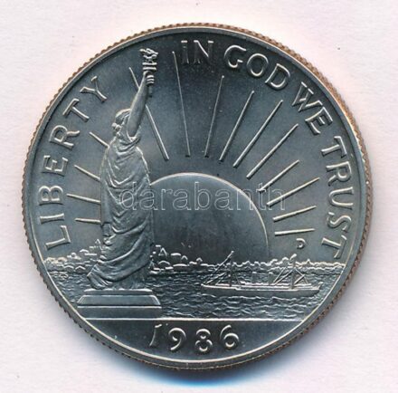 Amerikai Egyesült Államok 1986D 1/2$ Cu-Ni 'Szabadság szobor / Bevándorlók nemzete' forgalomba nem került emlékkiadás T:BU USA 1986D 50 Cents Cu-Ni 'Statue of Liberty / A Nation of Immigrants' non-circulating commemorative coin