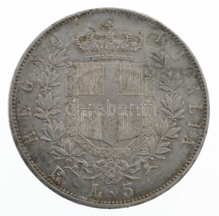Olaszország 1876M BN 5L Ag 'II. Viktor Emánuel' T:2 kis ph., patina Italy 1876M BN 5 Lire Ag 'Vittorio Emanuele II' C:XF small edge error, patina Krause KM# 8.4