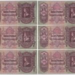 1930. 100P (6x) 'E 599 093237 - E 599 093281', páronként sorszámkövetők T:II,II- Adamo P17