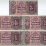 1930. 100P (5x) 'E 602 093405 - E 602 093409 ', sorszámkövetők T:II-III mind szép papír! Adamo P17