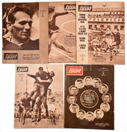 1955-1963 A Képes Sport 5 db száma, vegyes állapotban