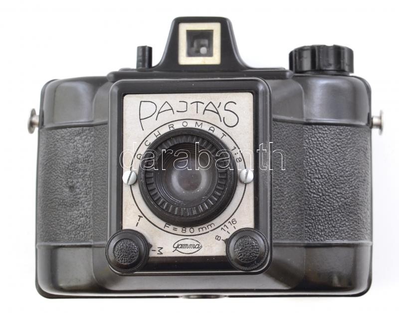 Gamma Pajtás fényképezőgép, Achromat 1:8/80 mm objektívvel, 6x6 cm filmformátum, eredeti bőr tokjában - Image 2