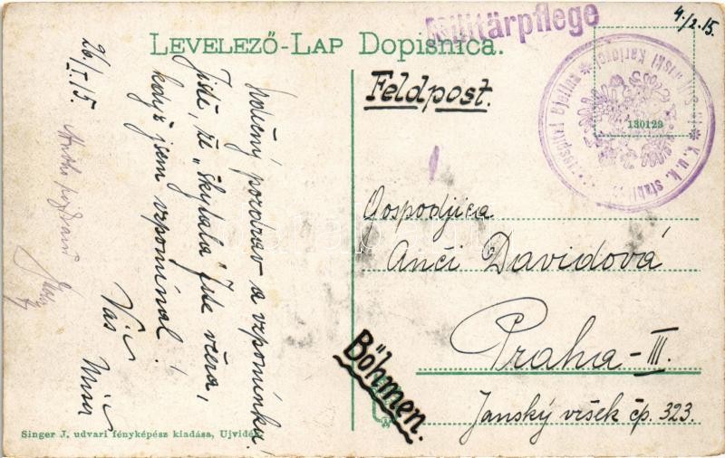 1915 Donauflottille bei Festung Peterwardein. K.u.K. Kriegsmarine / Osztrák-Magyar Haditengerészet Dunaflottilla hadihajói Pétervárad váránál. Singer J. udvari fényképész / Austro-Hungarian Navy Danube Fleet river guard ships near - Image 2