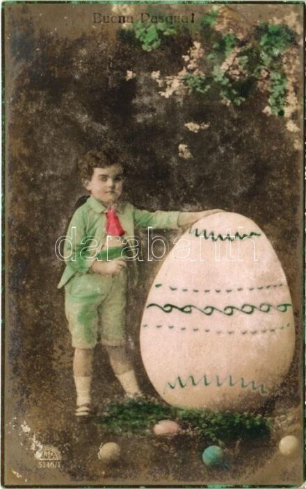 1916 Bucna Pasqua! / Húsvéti üdvözlet / Easter greeting 'K.U.K. MARINEFELDPOSTAMT' (fl)