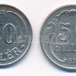 1938. 20f Cu-Ni + 50f Cu-Ni T:1-,2 patina Adamo P4-5