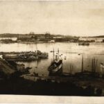 Pola, Pula; Oliven-Insel / Scoglio Olivi / Olíva-sziget a hadihajógyárral / K.u.K. Kriegsmarine Werft / Austro-Hungarian Navy shipyard. photo (EK)