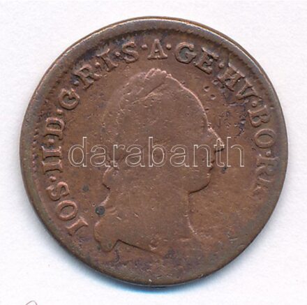 Ausztria 1781A 1/2kr Cu 'II. József' T:3 patina, ü. Austria 1781A 1/2 Kreutzer Cu 'Joseph II' C:F patina, ding Krause KM#2053