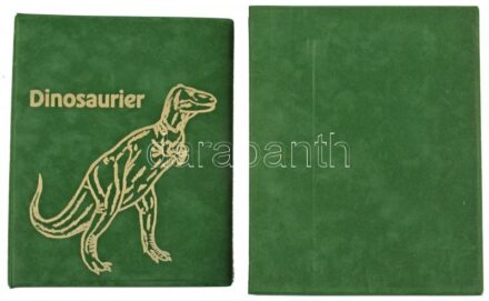 'Dinosaurier' zöld bársonyborítású mappa 6db berakólappal