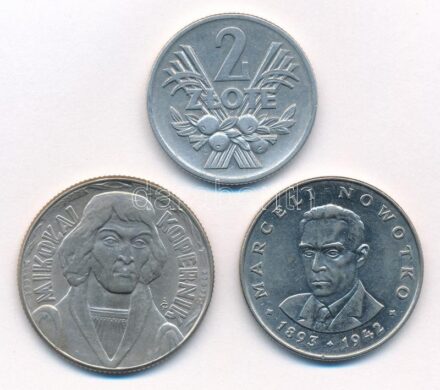 Lengyelország 1958. 2ZL Al + 1959. 10ZL Cu-Ni + 1976. 20Zl Cu-Ni 'Marceli Nowotko' T:2,2- Poland 1958. 2 Zlote Al + 1959. 10 Zlotych Cu-Ni + 1976. 20 Zlotych Cu-Ni 'Marceli Nowotko' C:XF,VF