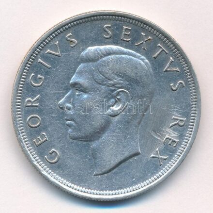 Dél-Afrika 1951. 5Sh Ag 'VI. György' T:2,2- ü., karc South Africa 1951. 5 Shilling Ag 'George VI' C:XF,VF ding, scratch Krause KM#40.2