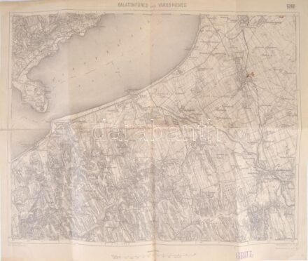 cca 1910 Balatonfüred, Siófok és Tihany térképe. 56x45 cm