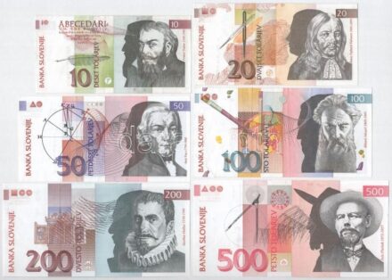 Szlovénia 1992. 10T-500T (6xklf) T:I--III mind szép papír Slovenia 1992. 10 Tolarjev - 500 Tolarjev (6xdiff) C:AU-Fall with nice paper