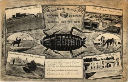 Campagne 1915-17. Royaume du Cafard, Extreme Sud-Tunisien / A csótányok birodalma. Első világháborús francia légiós katonai lap, lövészárkokban elszenvedett depresszió és kiégés általános kifejezés a francia hadseregben, ahol egy