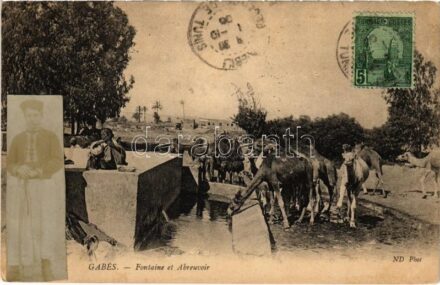 Gabes, Kabes, Cabes; Fontaine et Abreuvoir + photo