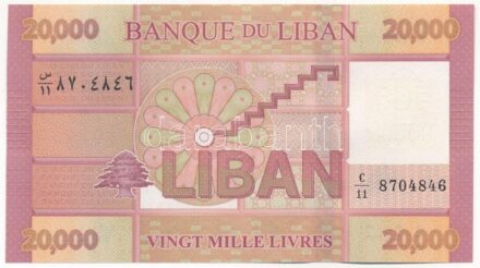 Libanon 2019. 20.000L 'C/11 8704846' T:I,I- Lebanon 2019. 20.000 Livres 'C/11 8704846' C:UNC,AU Krause P#93