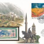 Albánia 1976. 1L felbélyegzett borítékban, bélyegzéssel T:I Albania 1976. 1 Lek in envelope with stamp and cancellation C:UNC