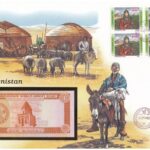 Türkmenisztán 1993. 1M felbélyegzett borítékban, bélyegzéssel T:1 Turkmenistan 1993. 1 Manat in envelope with stamp and cancellation C:UNC