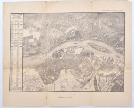 Buda és Pest szabad királyi városok planuma - térképe 1836-ban XIX. sz végi nyomat Lapméret 43x36 cm kis szakadásokkal