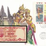 Indonézia 1984. 100R felbélyegzett borítékban, bélyegzéssel T:I Indonesia 1984. 100 Rupiah in envelope with stamp and cancellation C:UNC